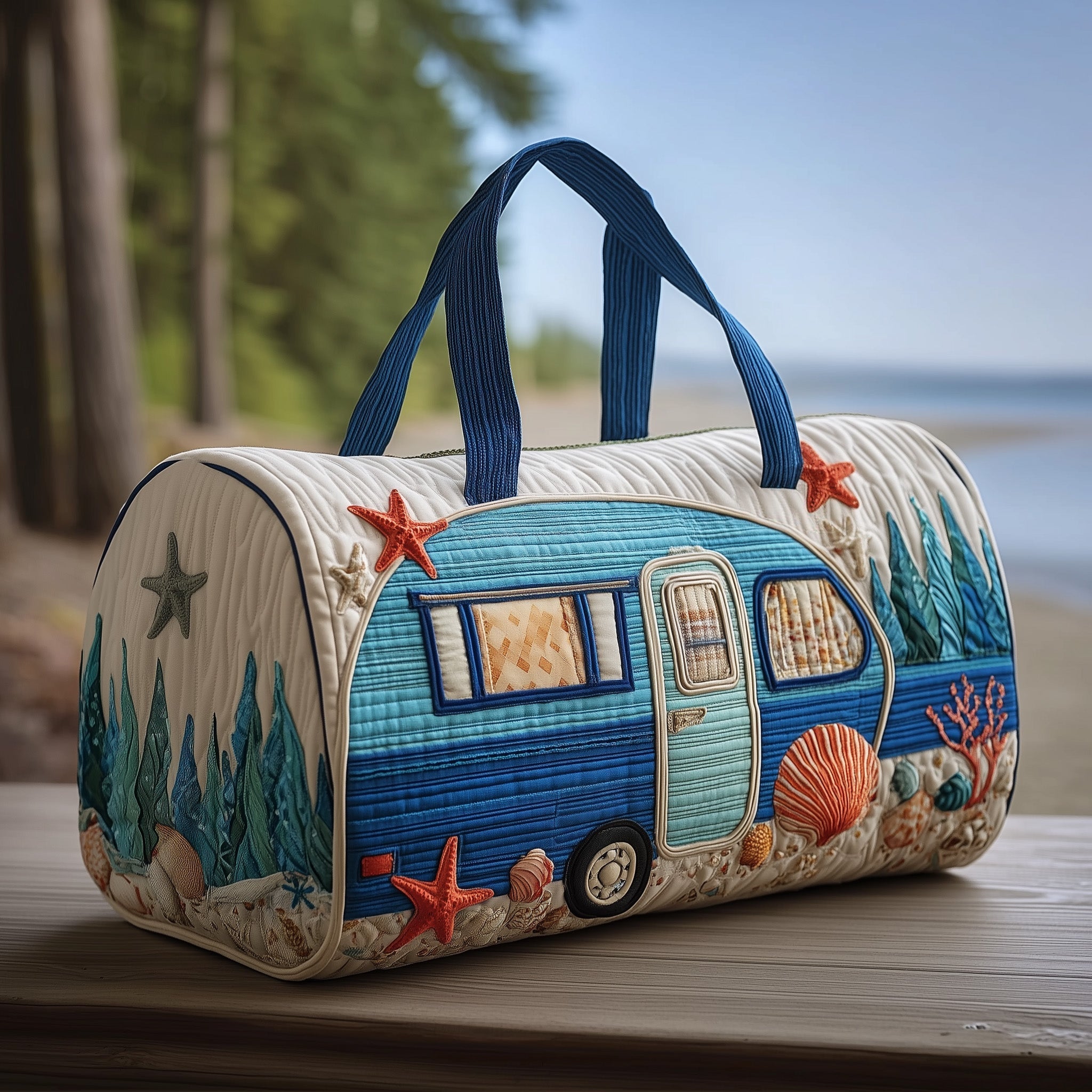 Beachside Trailer Quilted Duffle Bag Best Rated Duffel Bags Special Gifts For Mom