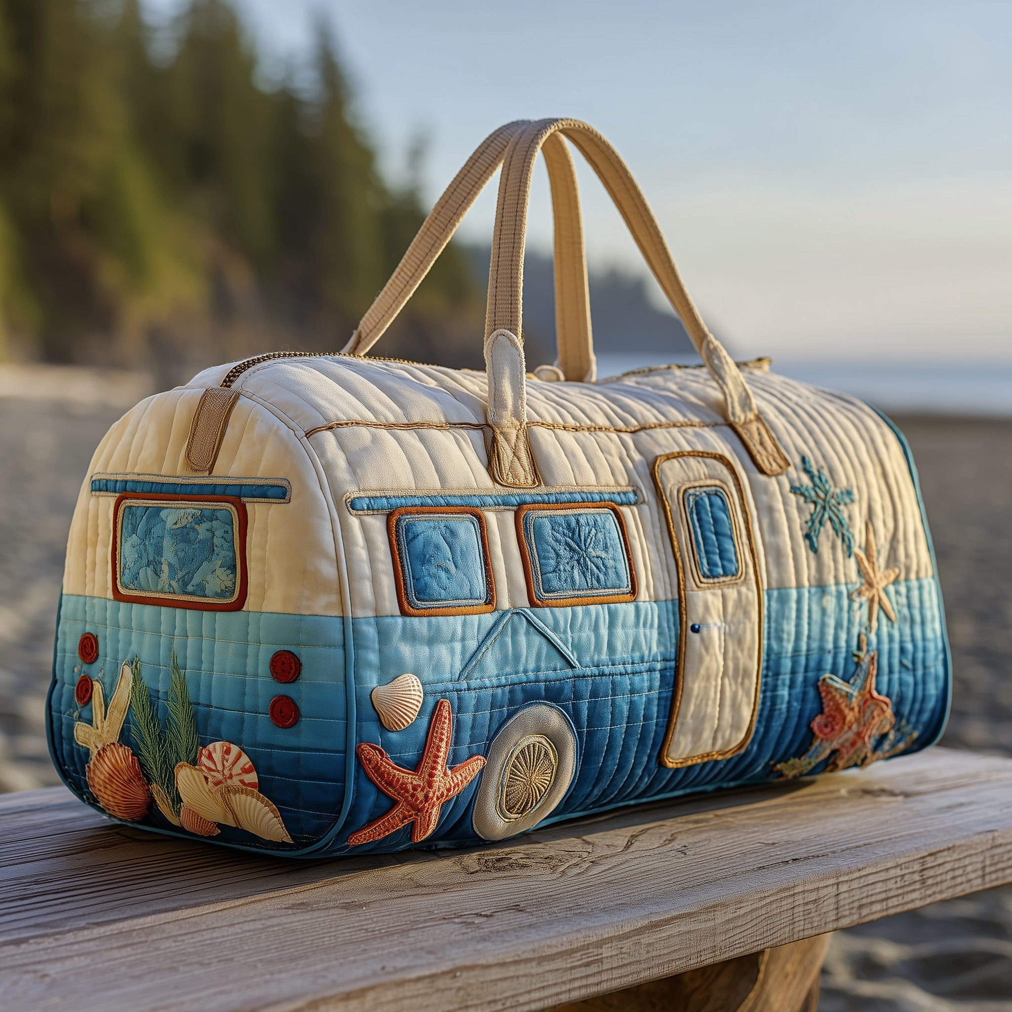 Beachside Trailer Quilted Duffle Bag Top Rated Travel Duffel Bags Best Gift For Mother In Law