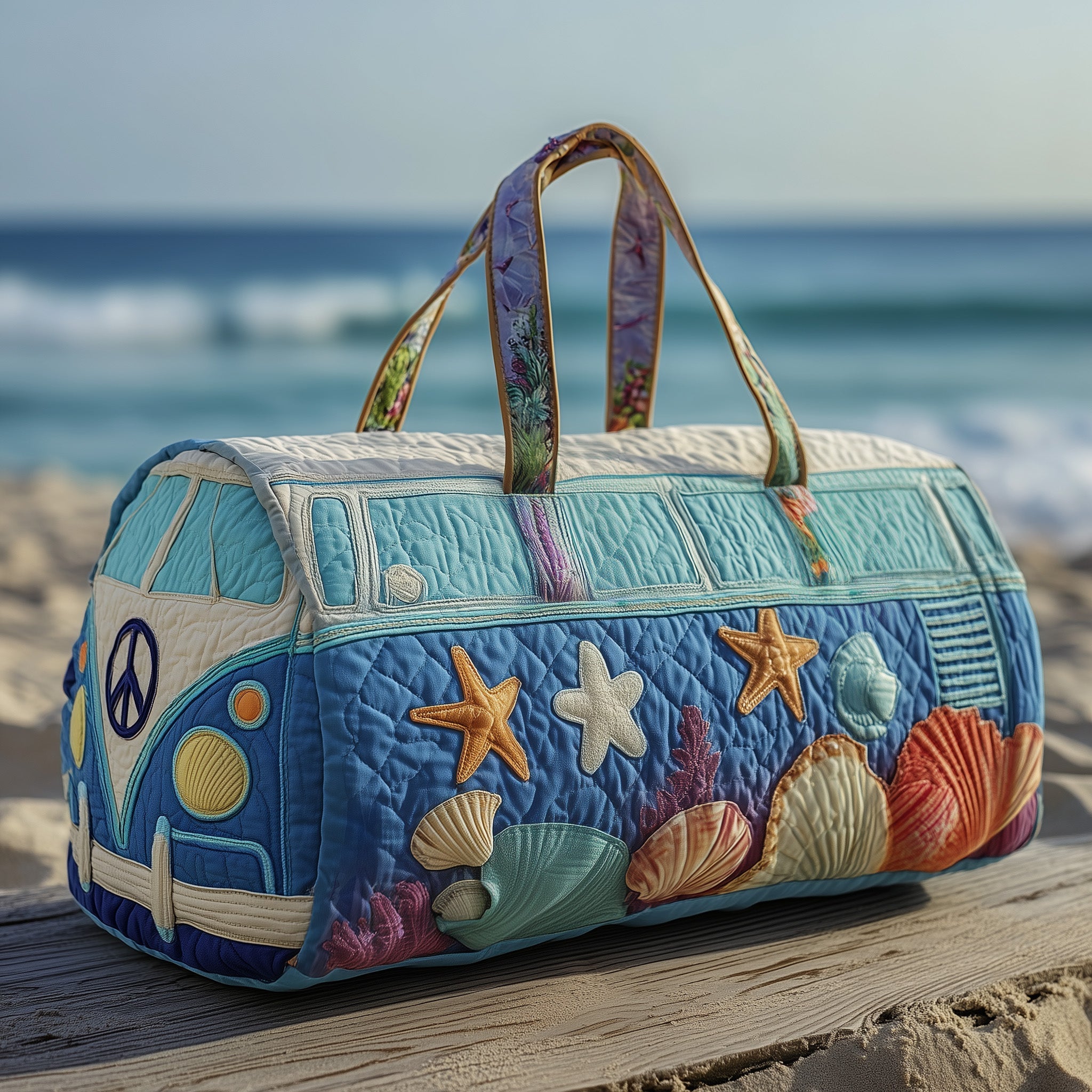 Beachside Van Quilted Duffle Bag Small Travel Duffel Bag Mother's Day Gifts For Daughter In Law
