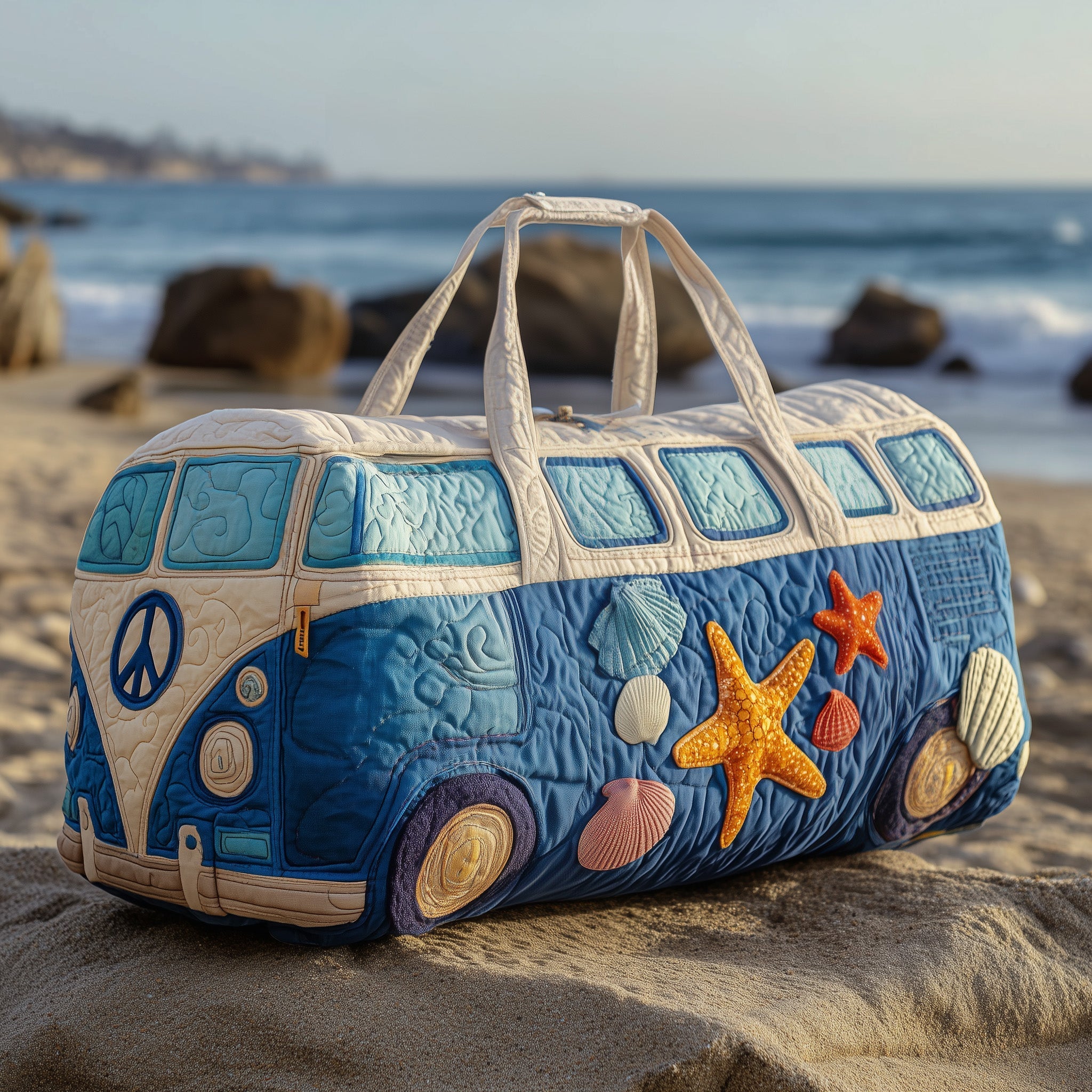 Beachsite Trip Quilted Duffle Bag Black Hole Duffel Mother's Day Gifts For Mom