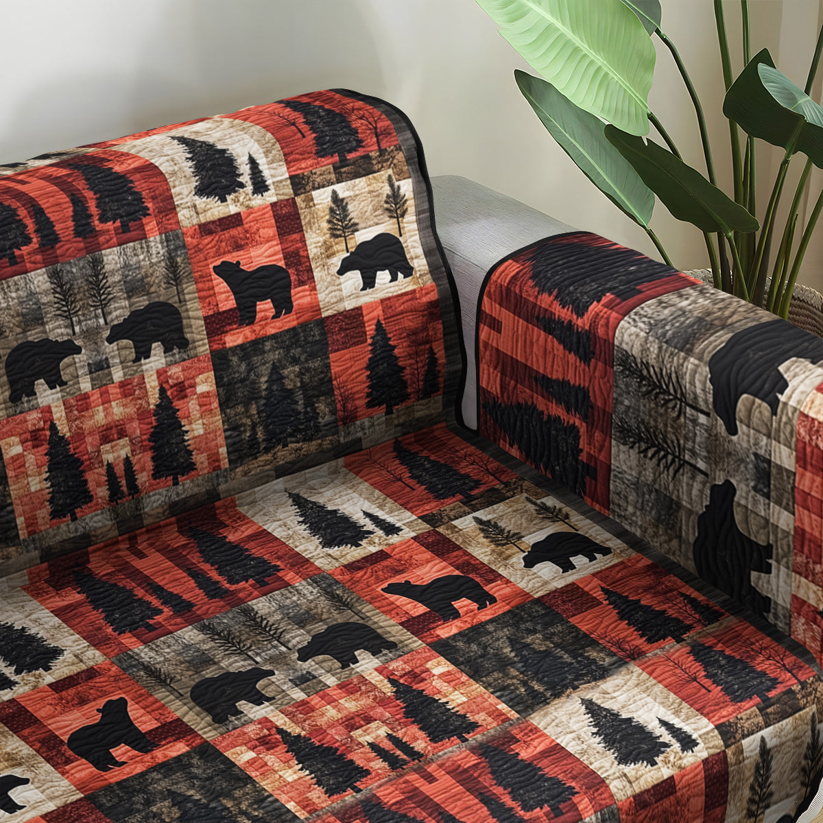 Bear Brook Quilted Sofa Cover Sofa Protector Cover Bear Christmas Presents