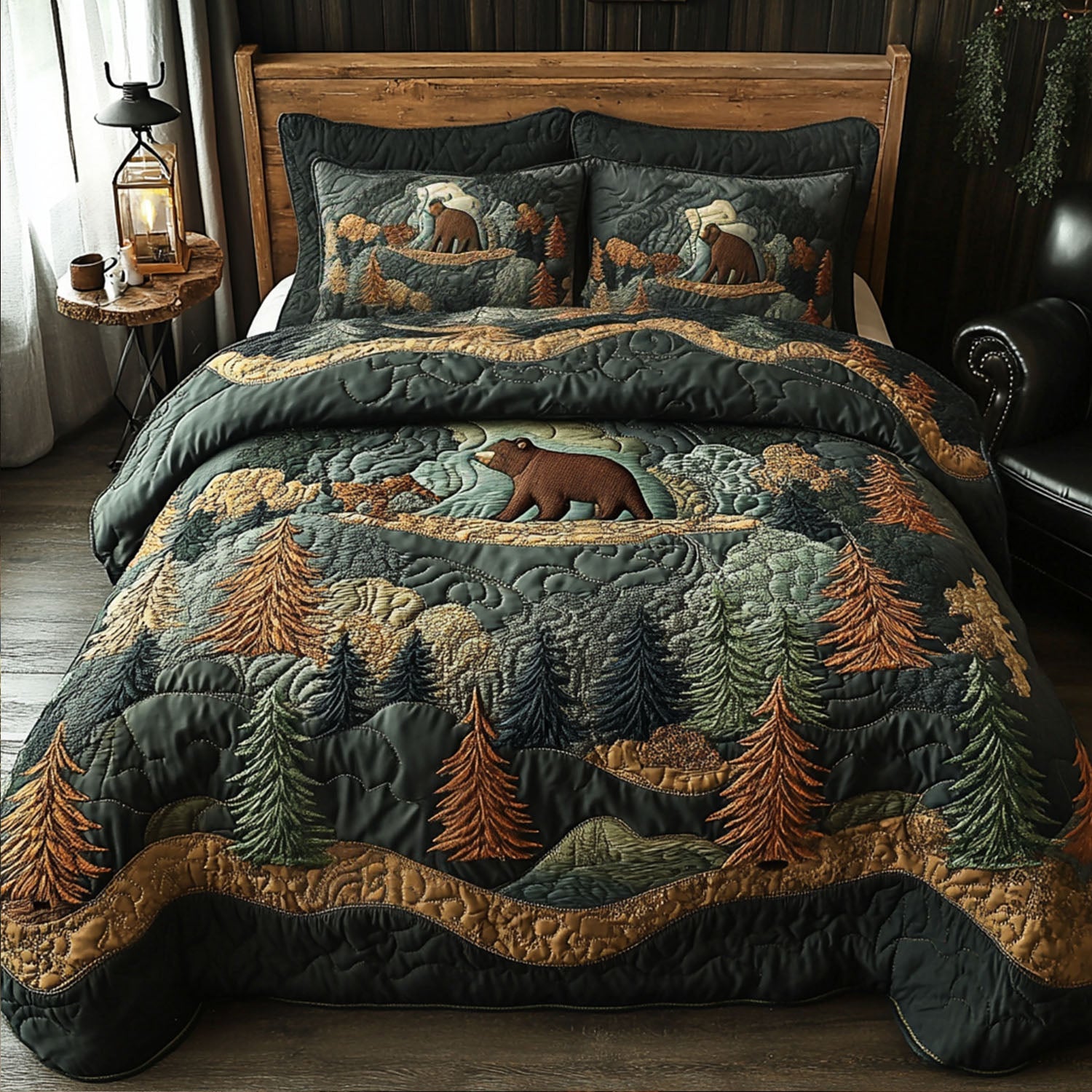 Bear Country Dreams Quilted Bedding Set Cute Bed Sheet Set Special Mother's Day Gifts For Mom