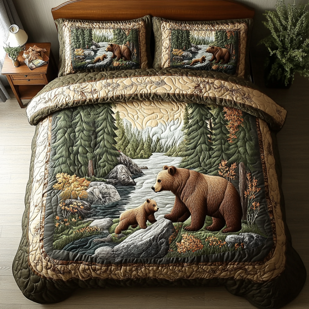 Bear Creek Quilted Bedding Set Cute Bedroom Decor First Fathers Day Gift Ideas