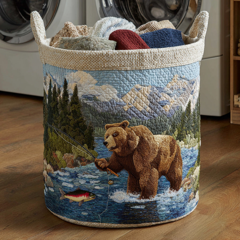 Bear Creek Quilted Laundry Basket Clothes Hamper Bear Mother's Day Gifts