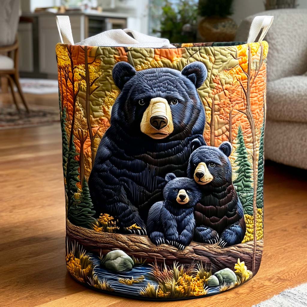 Bear Family Quilted Laundry Basket Unique Laundry Hamper Ideas Best Father's Day Gifts For Grandpa