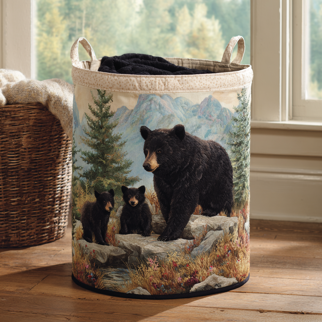 Bear Horizon Quilted Laundry Basket Best Laundry Basket Bear Theme Gifts