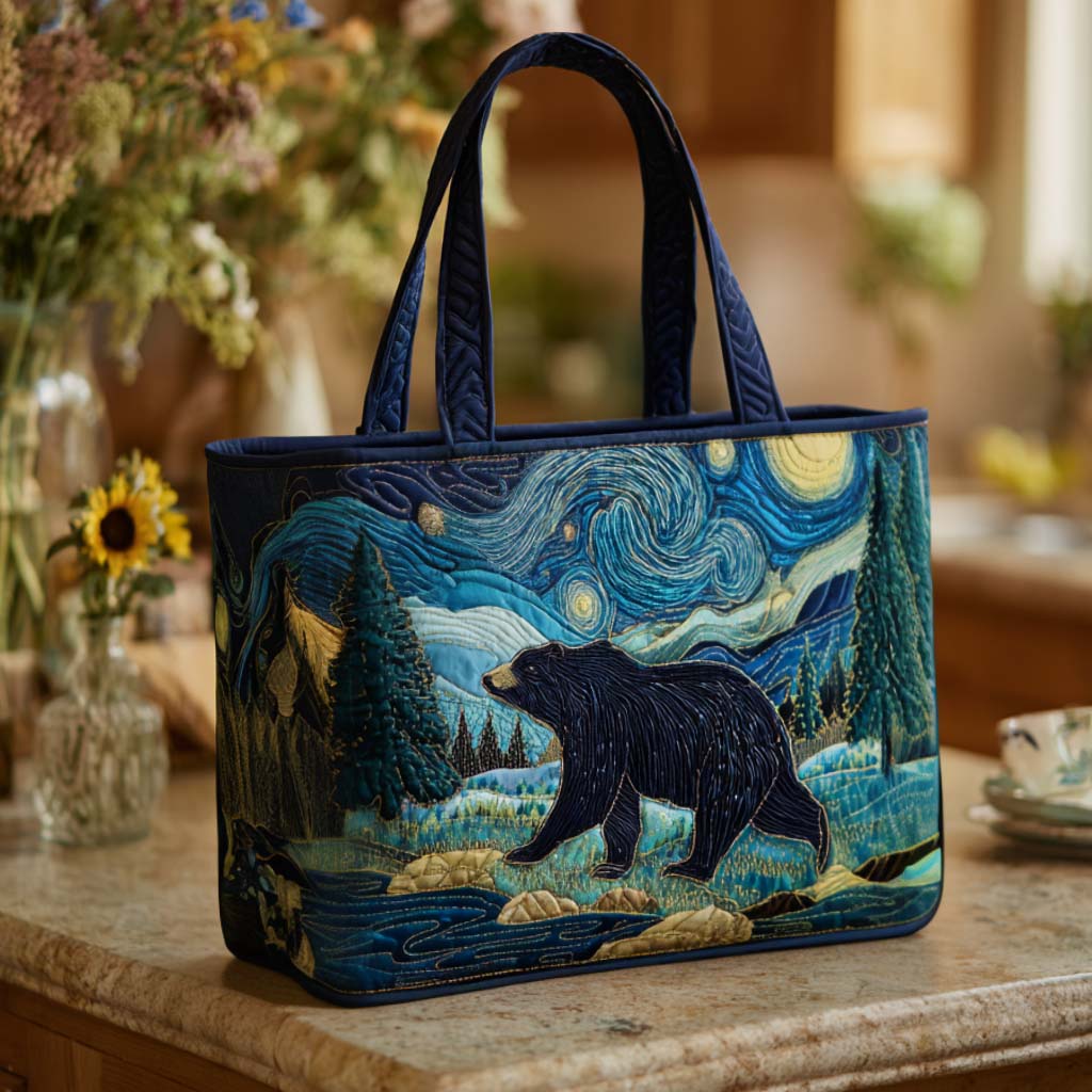 Bear in Woods Quilted Tote Bag Best Totes For Women Mother's Day Delivery