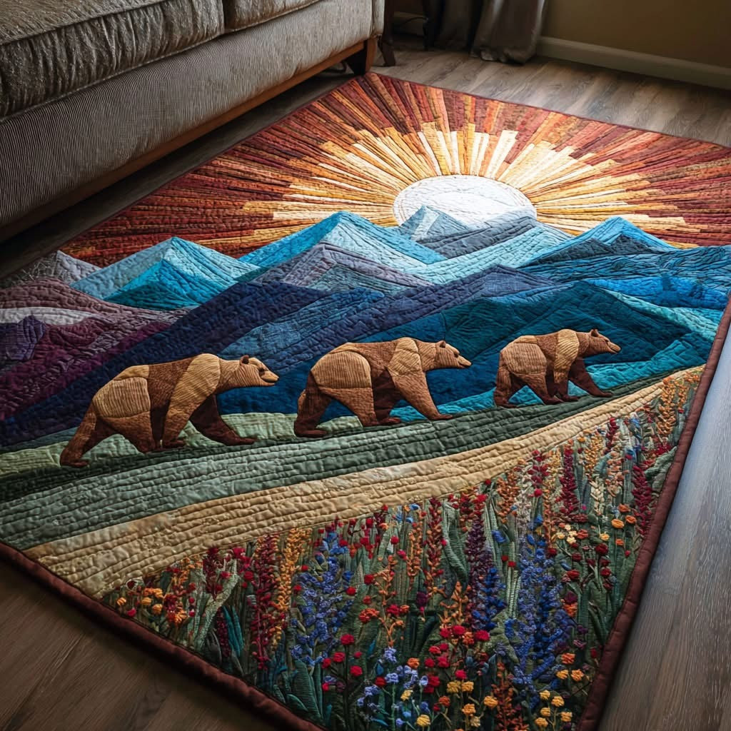 Bear Mountain Haven Area Rug Mountain Landscape Living Room Carpet Gifts ideas For Husband