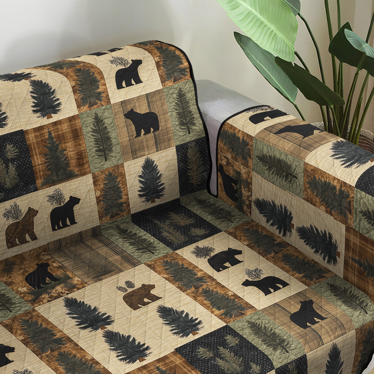 Bear Paw Quilted Sofa Cover Indoor Decoration Bear Gifts For Women