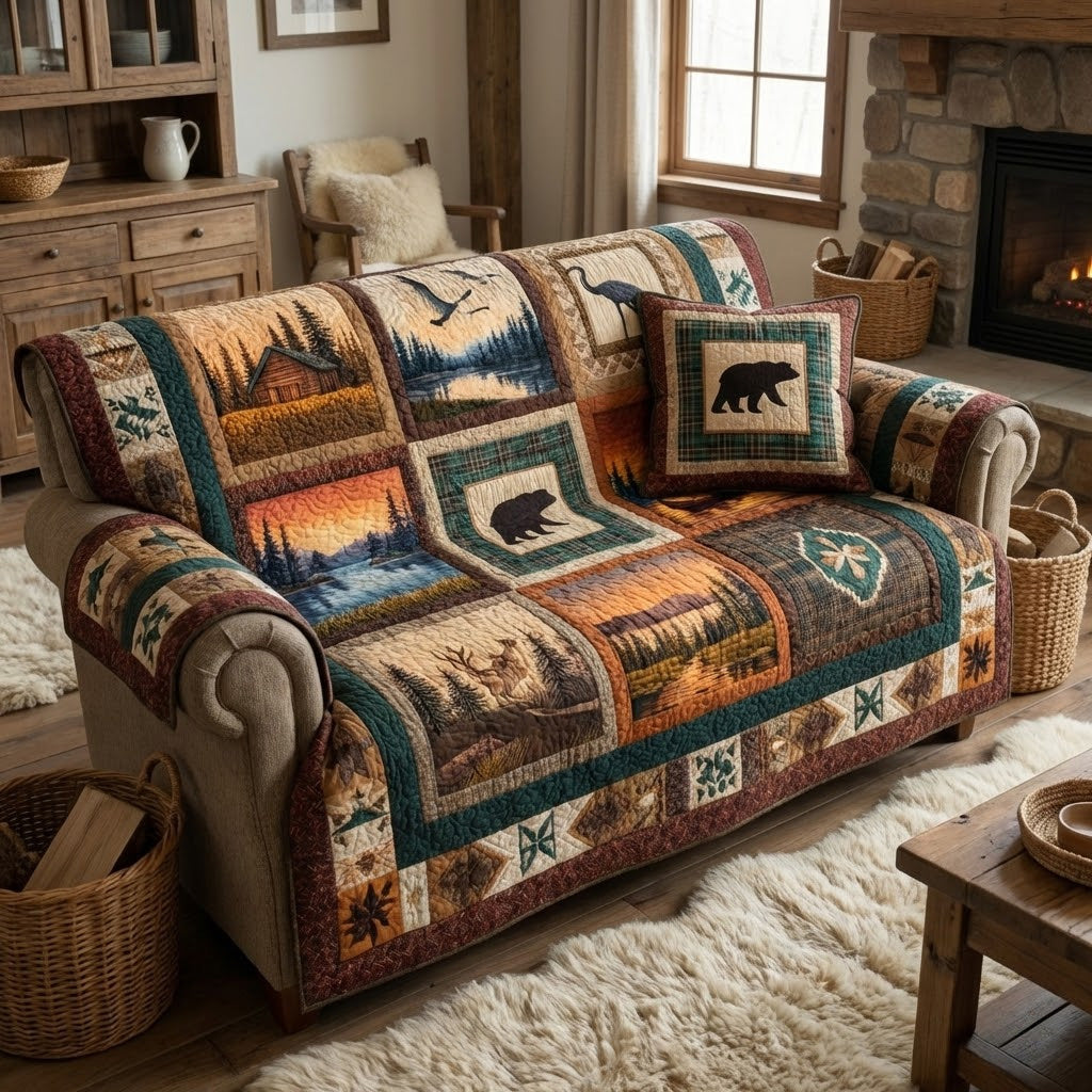 Bear Ridge Quilted Sofa Cover Best Couch Covers Bear Gifts For Dad