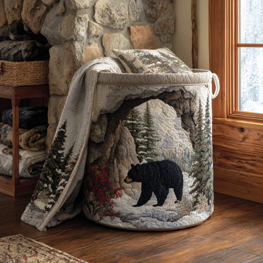 Bear Spirit Quilted Laundry Basket Dirty Clothes Hampers Bear Gifts For Mom