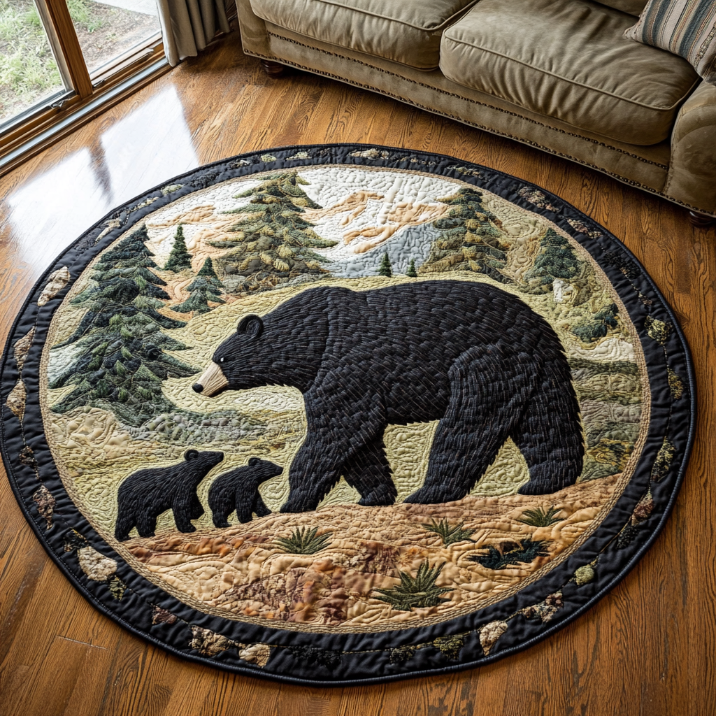 Bear Spirit Quilted Round Mat Lounge Room Decor Ideas Great Father's Day Gifts