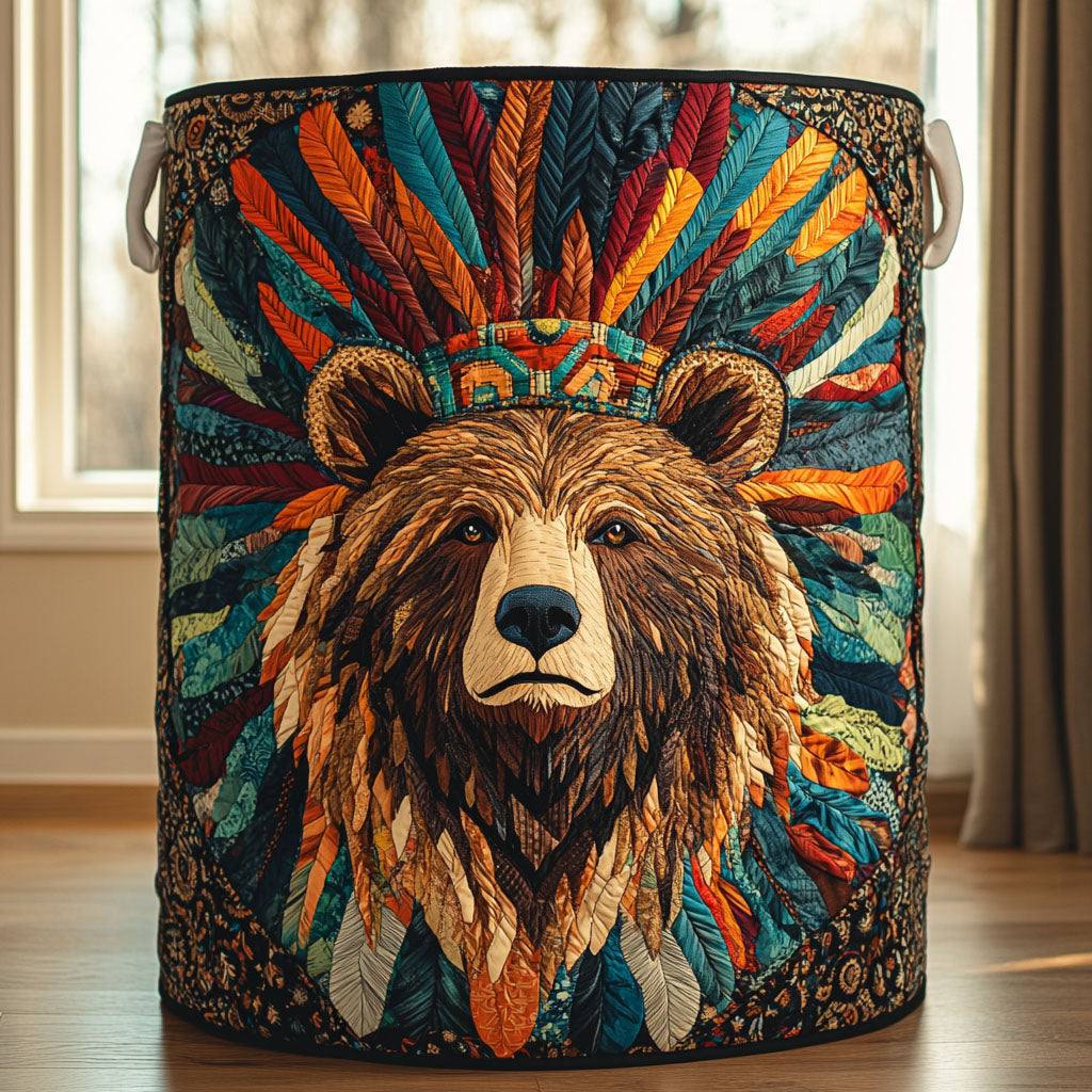 Bear Symbol Quilted Laundry Basket Nice Laundry Hamper Great Native American Presents