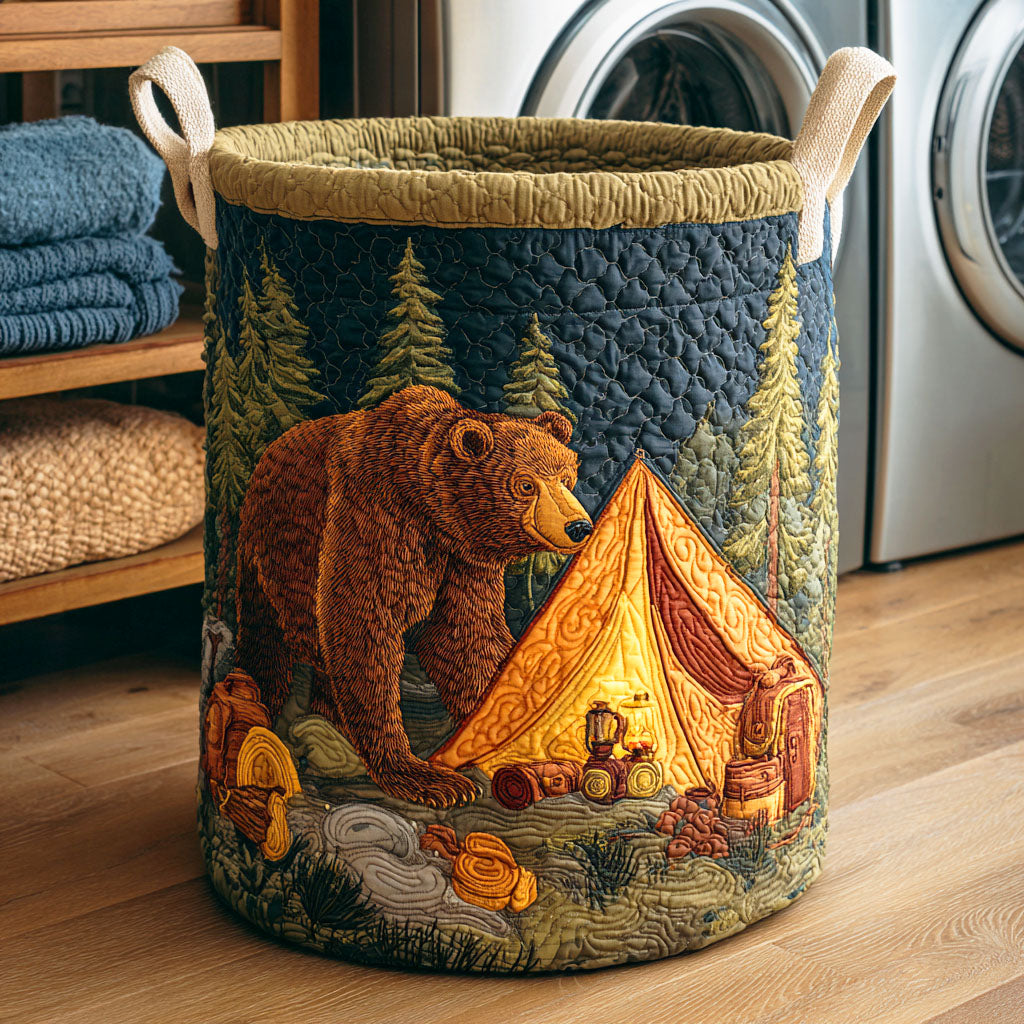 Bear Tent Quilted Laundry Basket Laundry Room Ideas Camping Gifts For Friends