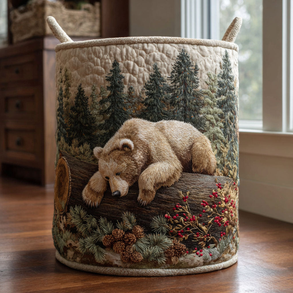 Bear Valley Quilted Laundry Basket Dirty Clothes Hampers Gift Ideas For Bear Lovers