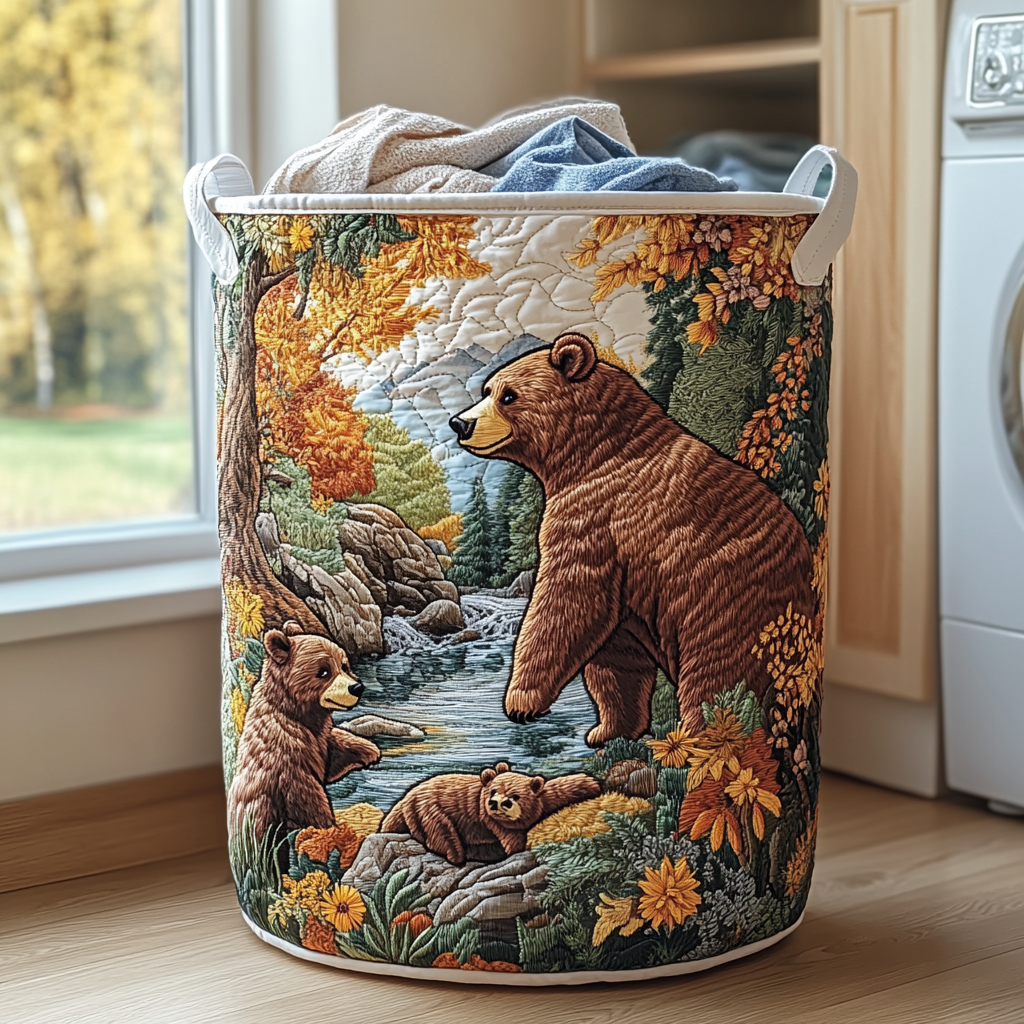 Bear Valley Quilted Laundry Basket Unusual Laundry Basket Bear Gifts For Mom
