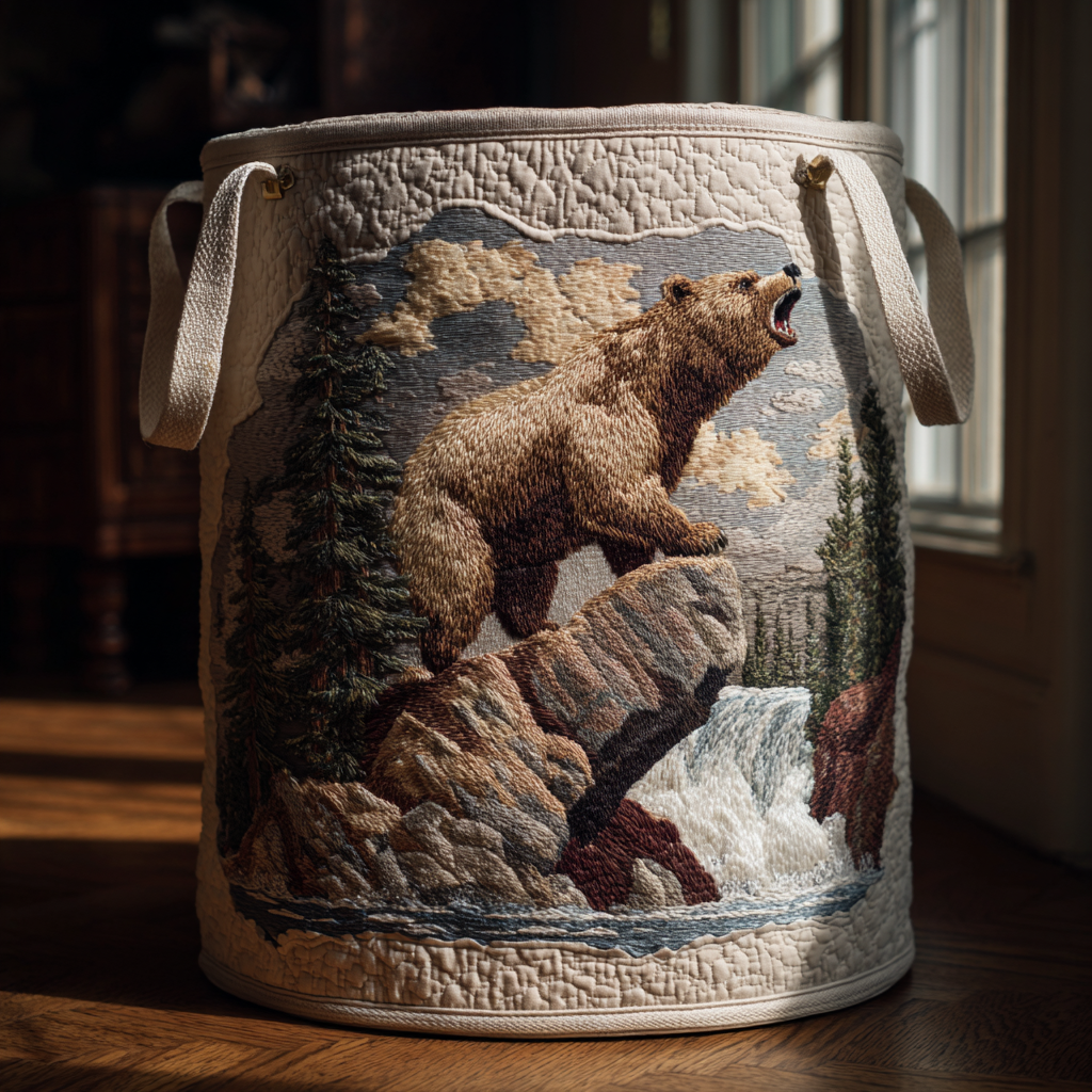 Bear Whisper Quilted Laundry Basket Home Decor Styles Best Bear Gift Ideas
