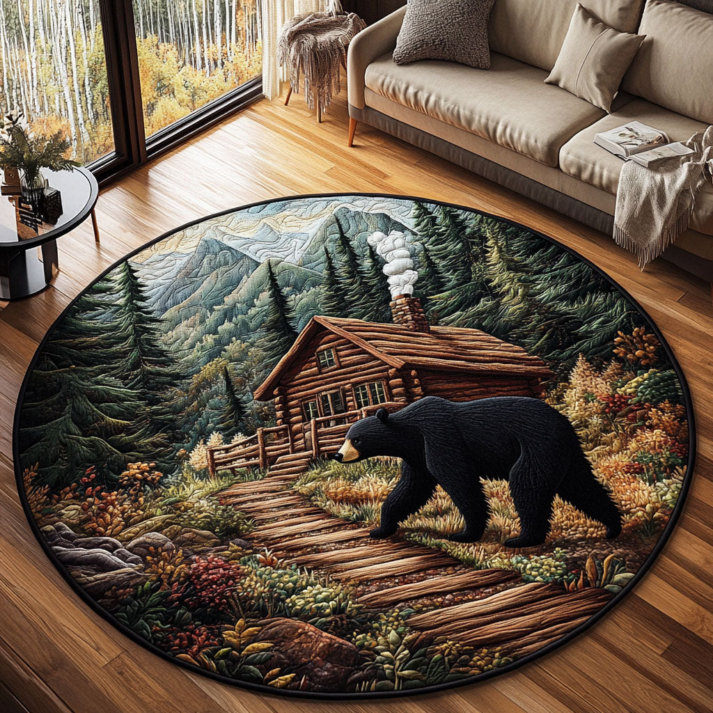 Bearwood Retreat Quilted Round Mat Rug With Circles Fathers Day Gift From Daughter
