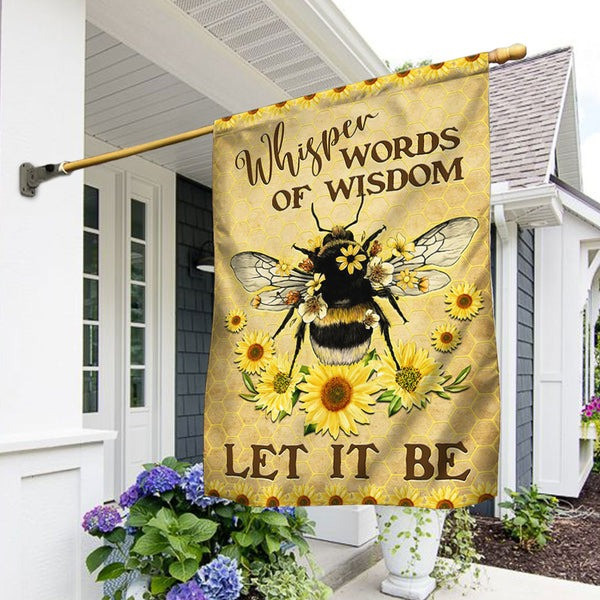 Bee Hippie Flag Whisper Words Of Wisdom Let It Be Flag Outdoor Decor Gifts For Bee Lovers