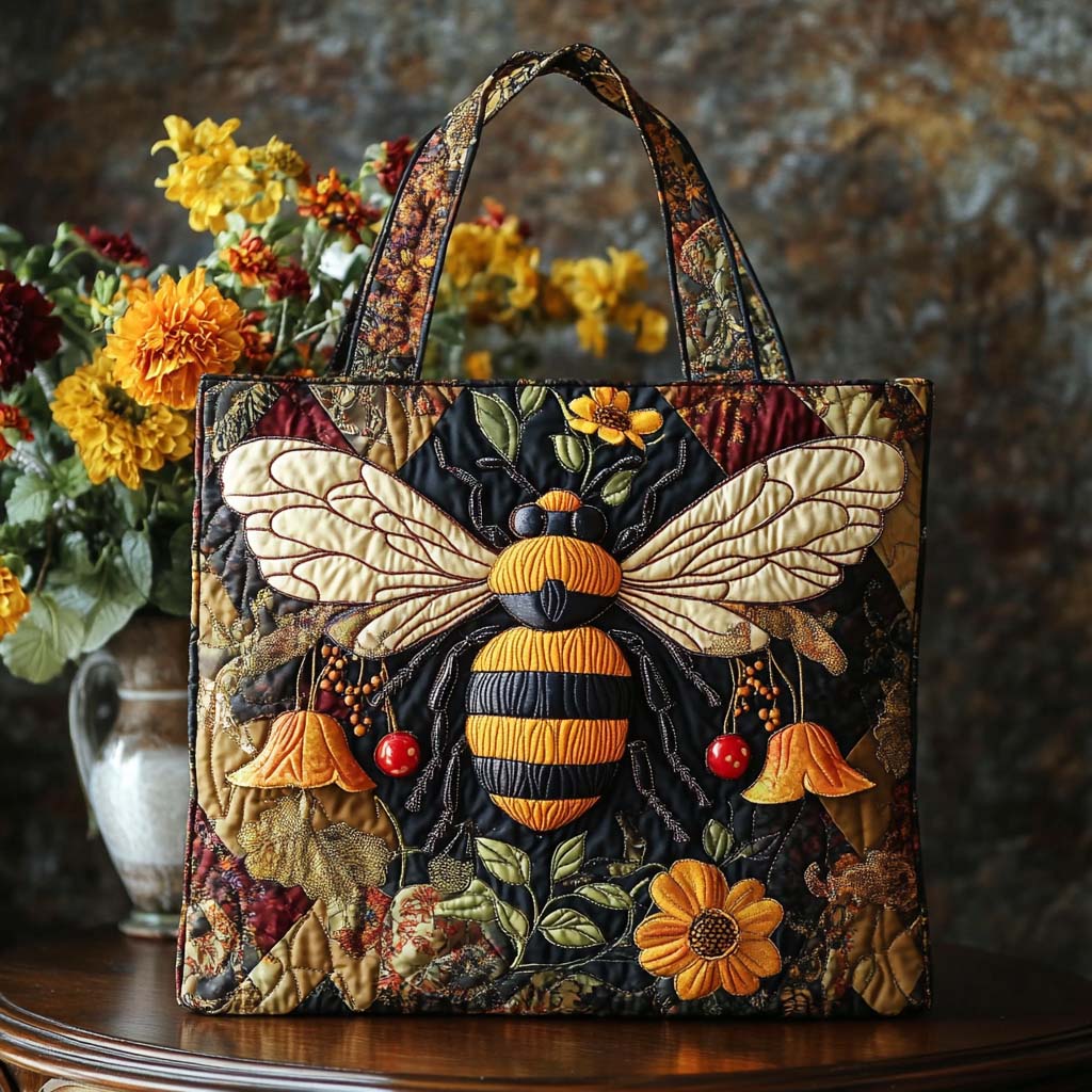 Bee Magic Quilted Tote Bag Most Popular Shoulder Bags Mother's In Law Gifts Mom's Day