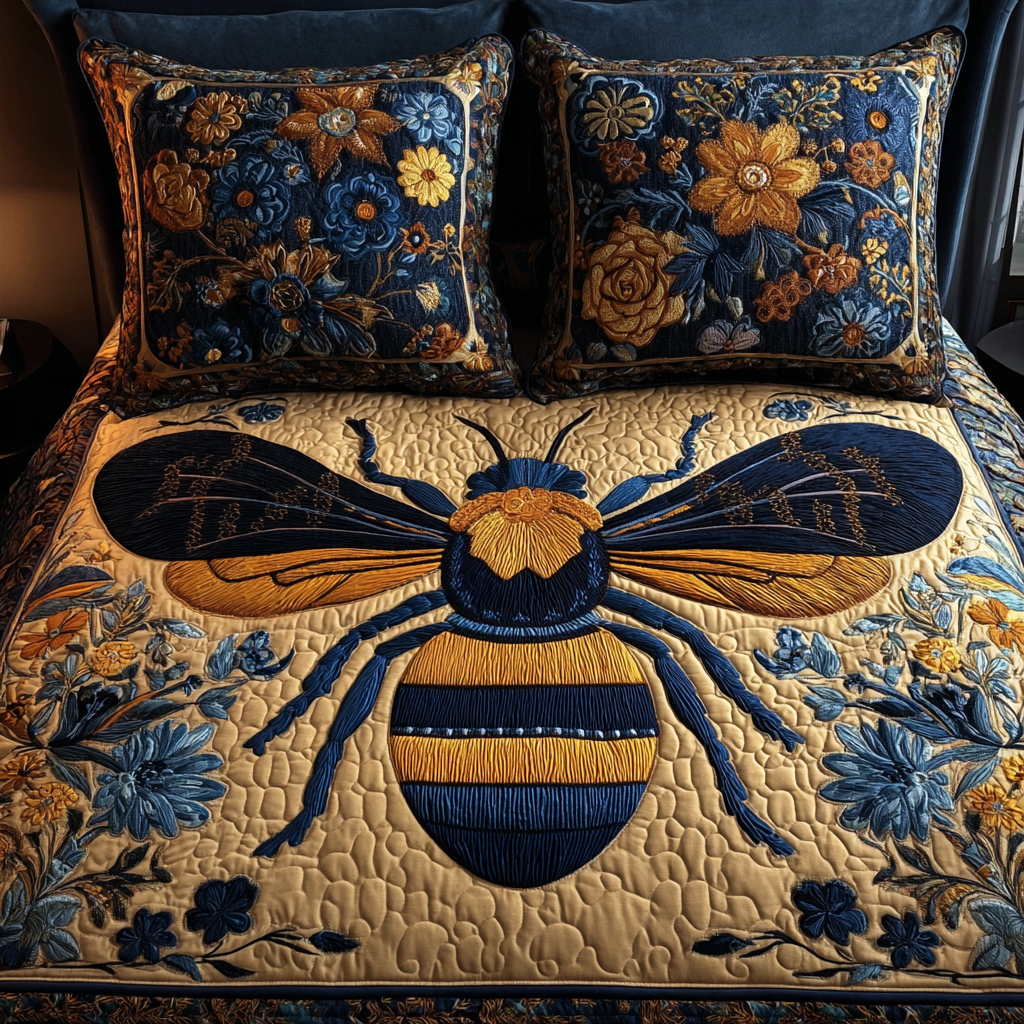 Bee Nest Quilted Bedding Set Best King Bedding Sets Presents For Bee Lovers