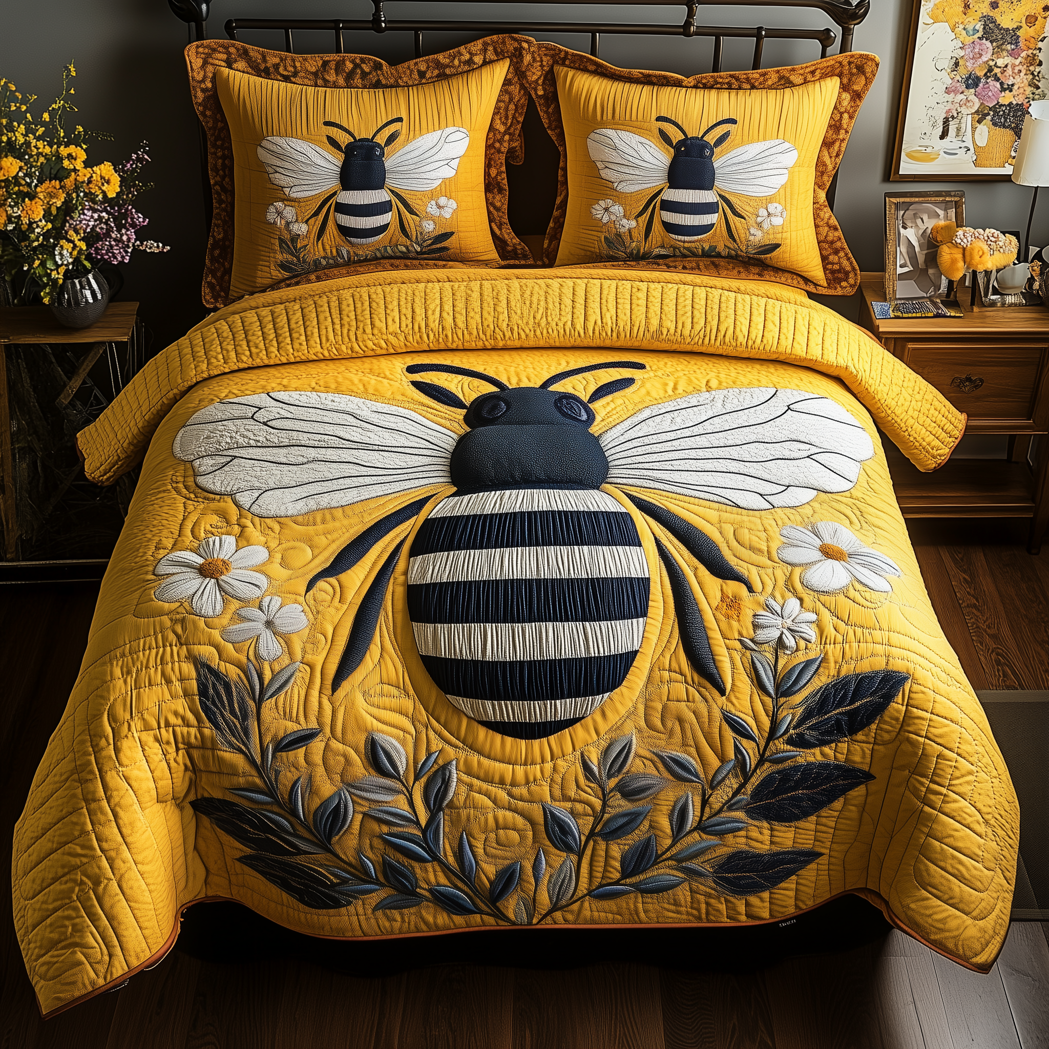 Bee Quilted Bedding Set Bedding Ideas Unique Bee Gift Ideas