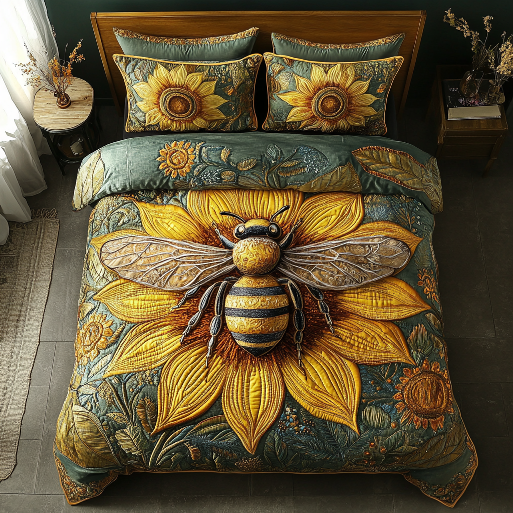 Beeutiful Haven Quilted Bedding Set Best King Bedding Sets Bee Gifts And Merchandise