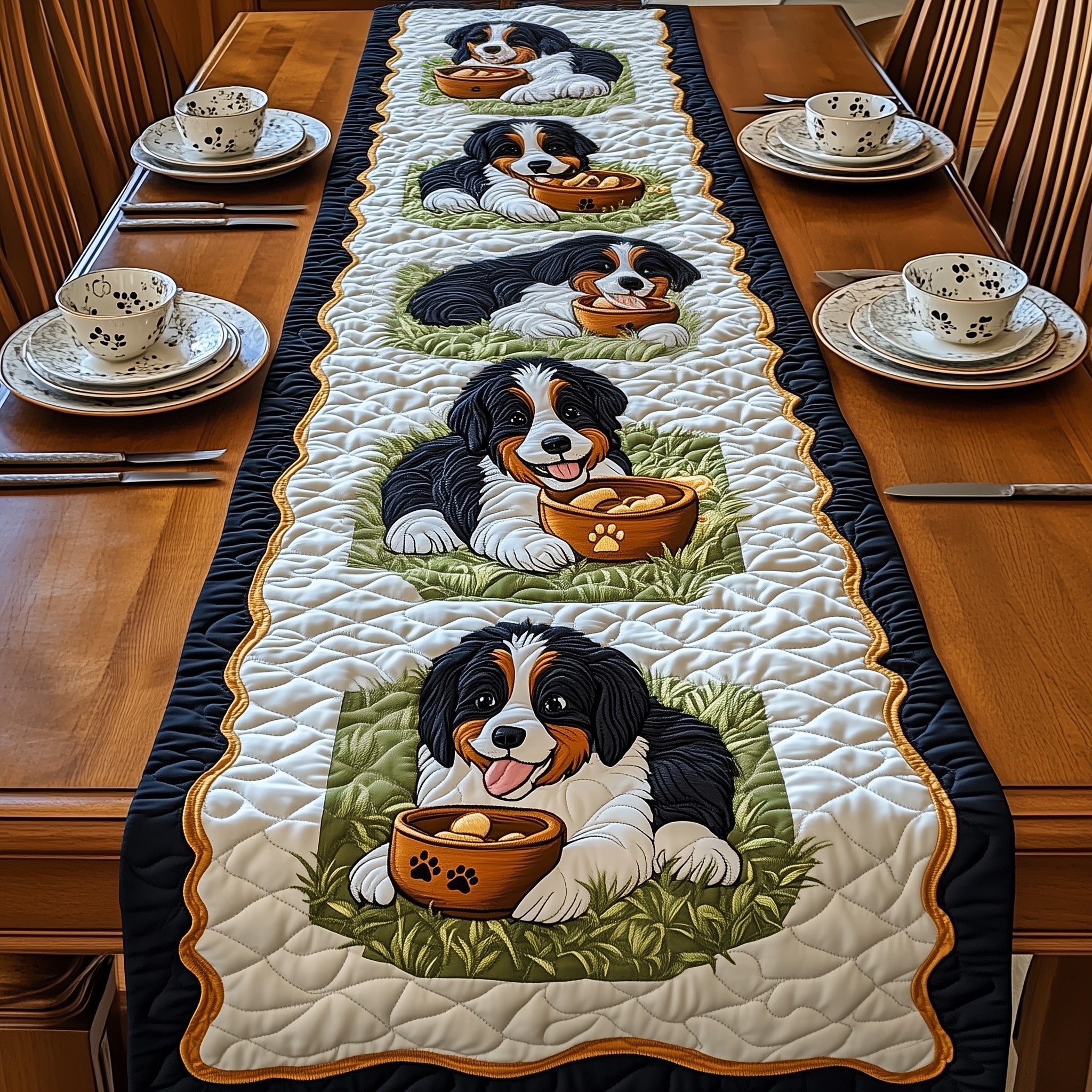 Bernese Quilted Table Runner Dinner Table Decor Ideas Christmas Gift Ideas For Dog Owners