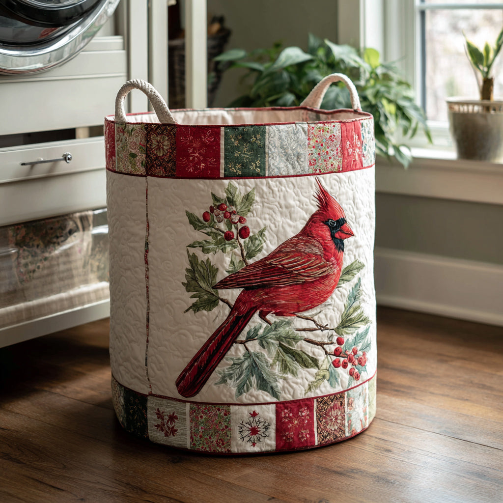 Berry Cardinal Quilted Laundry Basket Decor Laundry Basket Unique Cardinal Gift Ideas