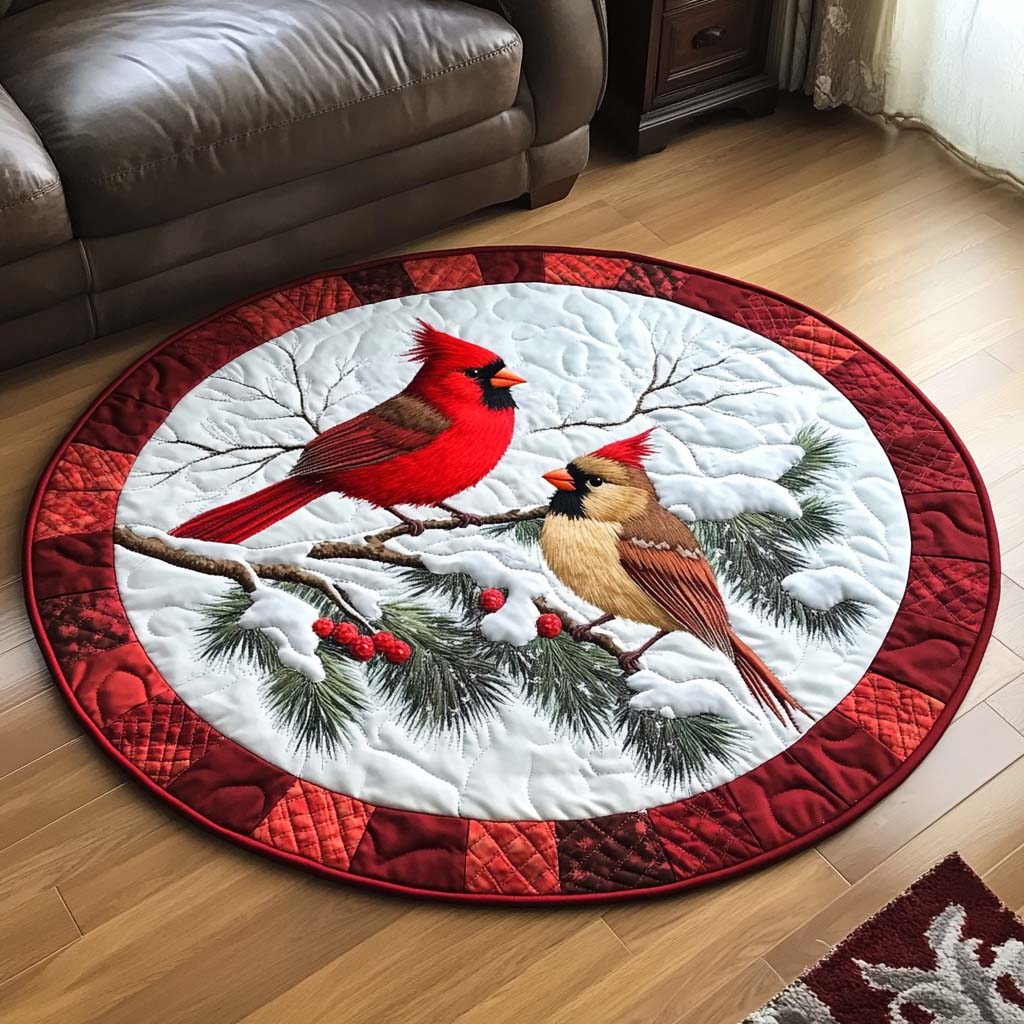 Berry Red Elegance Quilted Round Mat Round Small Rugs Family Ideas For Christmas Gifts