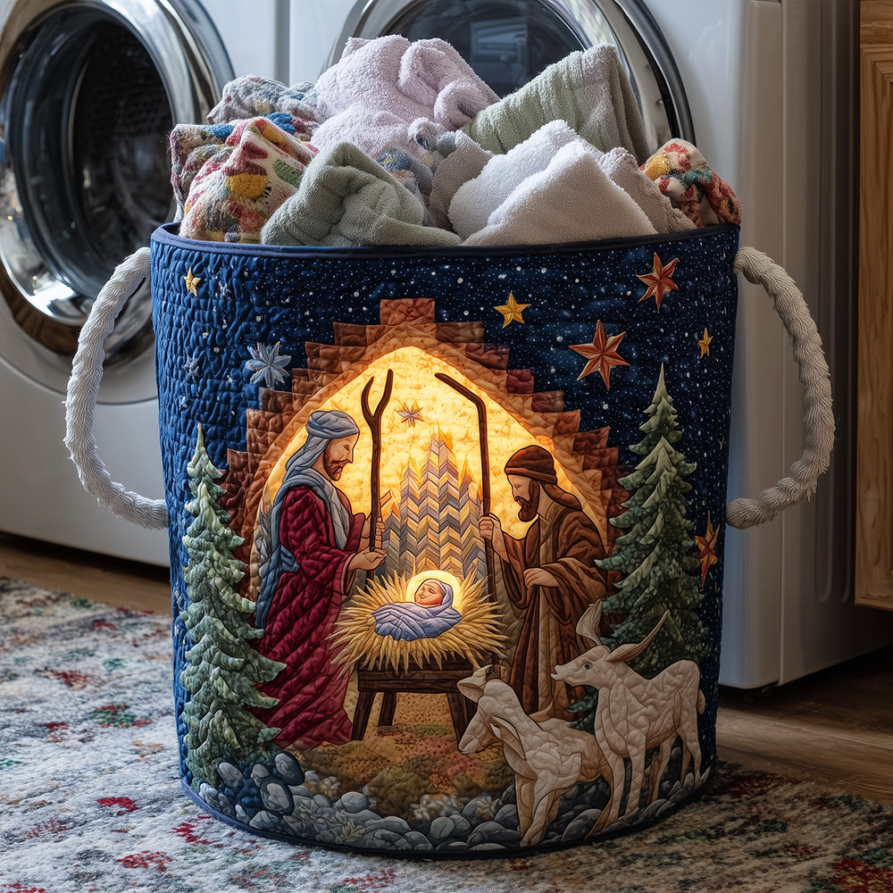 Bethlehem Night Quilted Laundry Basket Unique Laundry Hamper Ideas Best Christmas Gifts For Grandma