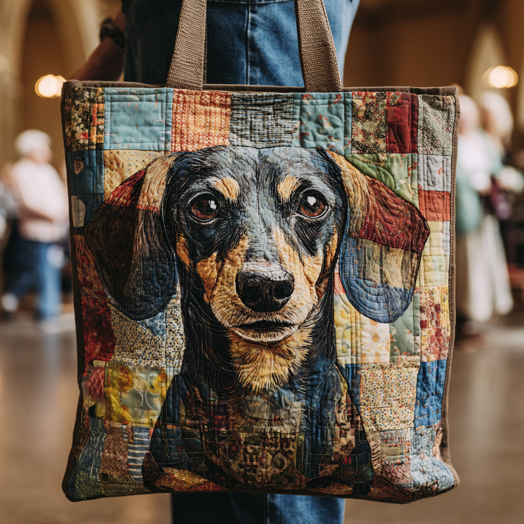 Big Eyed Dachshund Quilted Tote Bag Good Shoulder Bags Special Mothers Day Gift