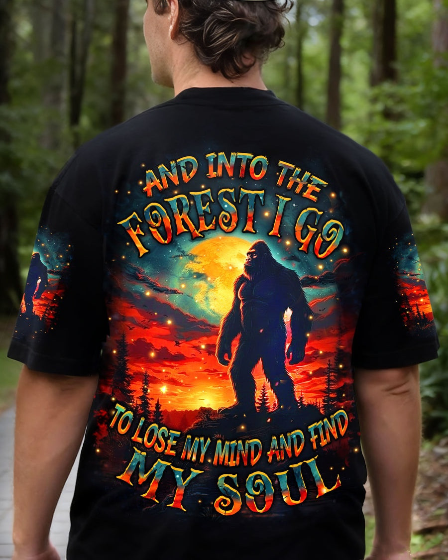 Bigfoot And Into The Forest I Go T-Shirt To Lose My Mind And Find My Soul Bigfoot Themed Gifts