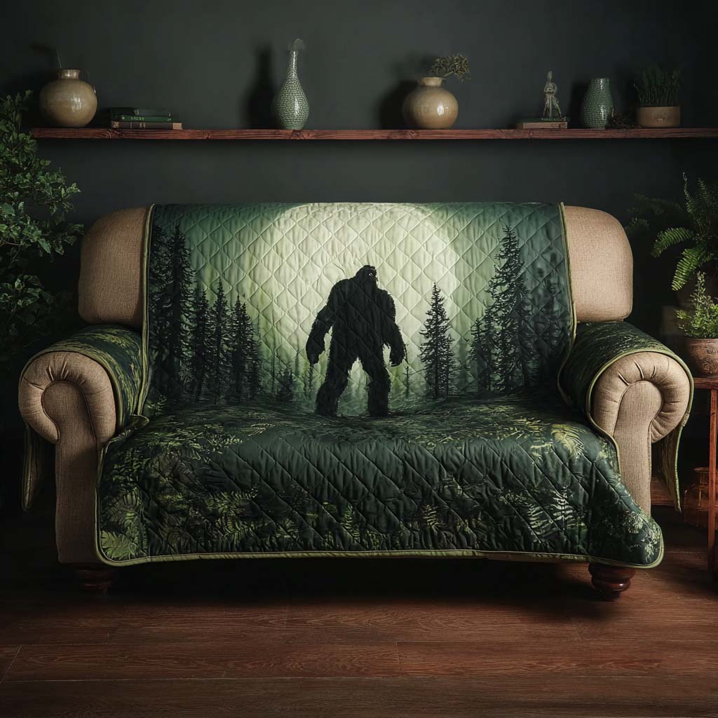 Bigfoot Forest Shadow Quilted Sofa Cover Indoor Decoration Bigfoot Gift Items