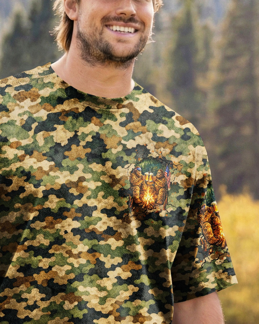 Bigfoot Making Memories One Campfire At A Time Camouflage T-Shirt Gifts For Camping Lovers - Image 2
