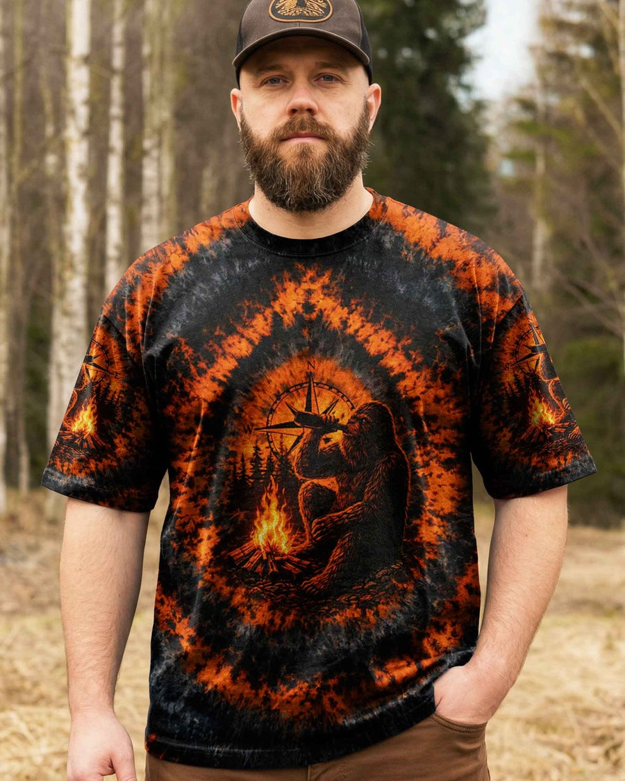 Bigfoot Making Memories One Campfire At A Time Tie Dye T-Shirt Camping Gifts For Him