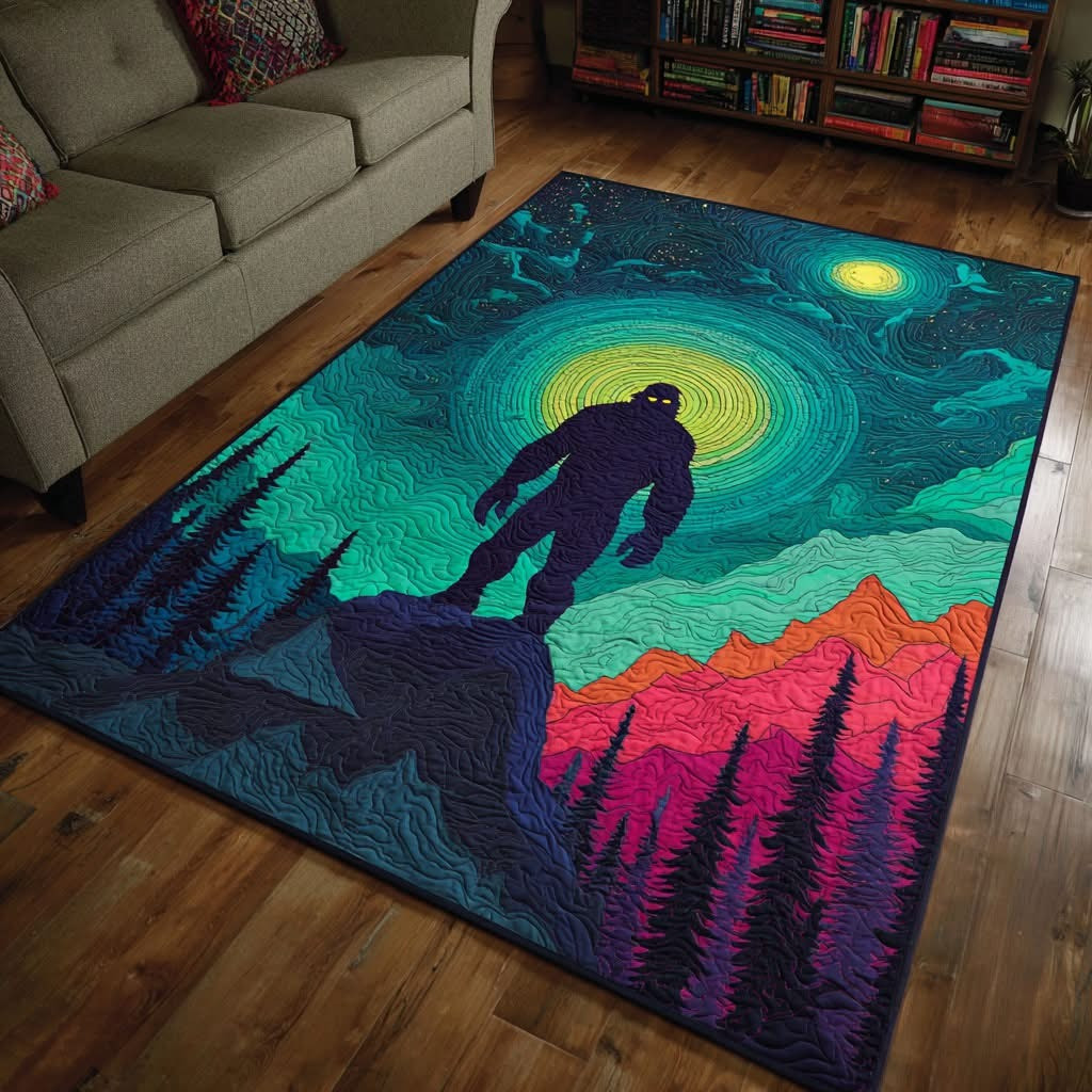 Bigfoot Mystic Trail Area Rug Sasquatch Carpet For Living Room Unique Bigfoot Gifts