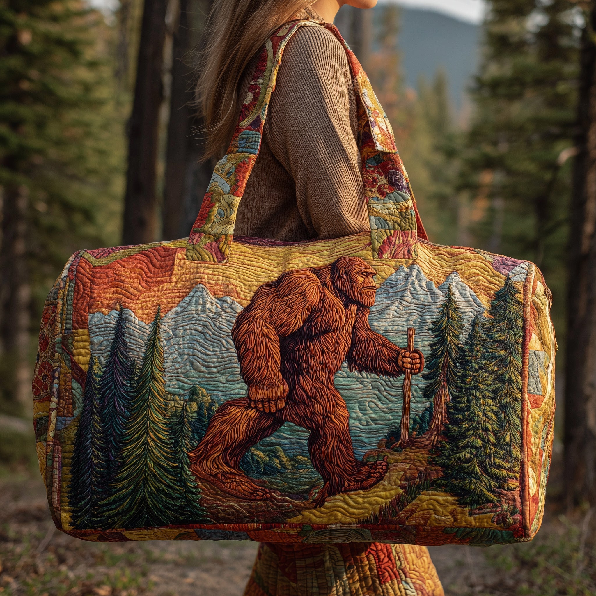 Bigfoot Quilted Duffle Bag Womens Gym Duffle Bag Useful Gifts For Mom