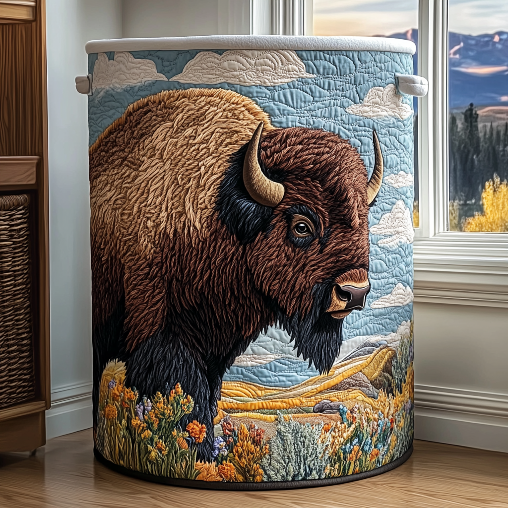 Bison Land Quilted Laundry Basket The Laundry Basket Dad Gifts For Father's Day