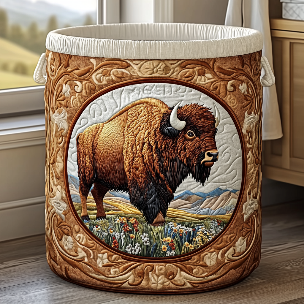 Bison Valley Quilted Laundry Basket Home Decor Shop Father's Day Gifts For Son In Law