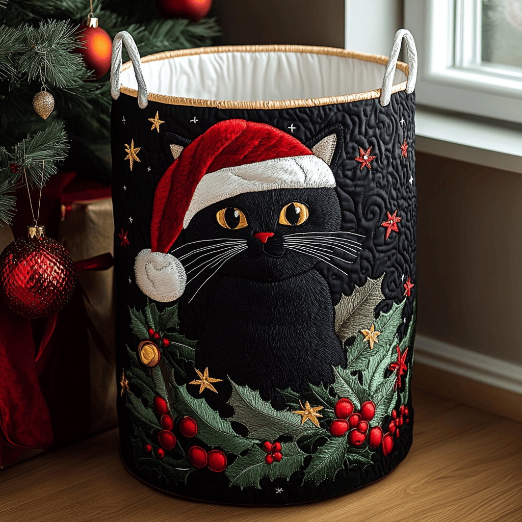 Black Cat Spirit Quilted Laundry Basket Nice Laundry Hamper Christmas Ideas For Wife