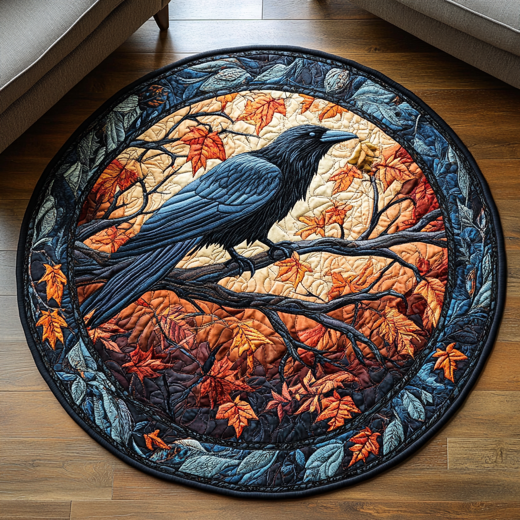Black Crow Quilted Round Mat Home Decor Shop Gifts For Father In Law