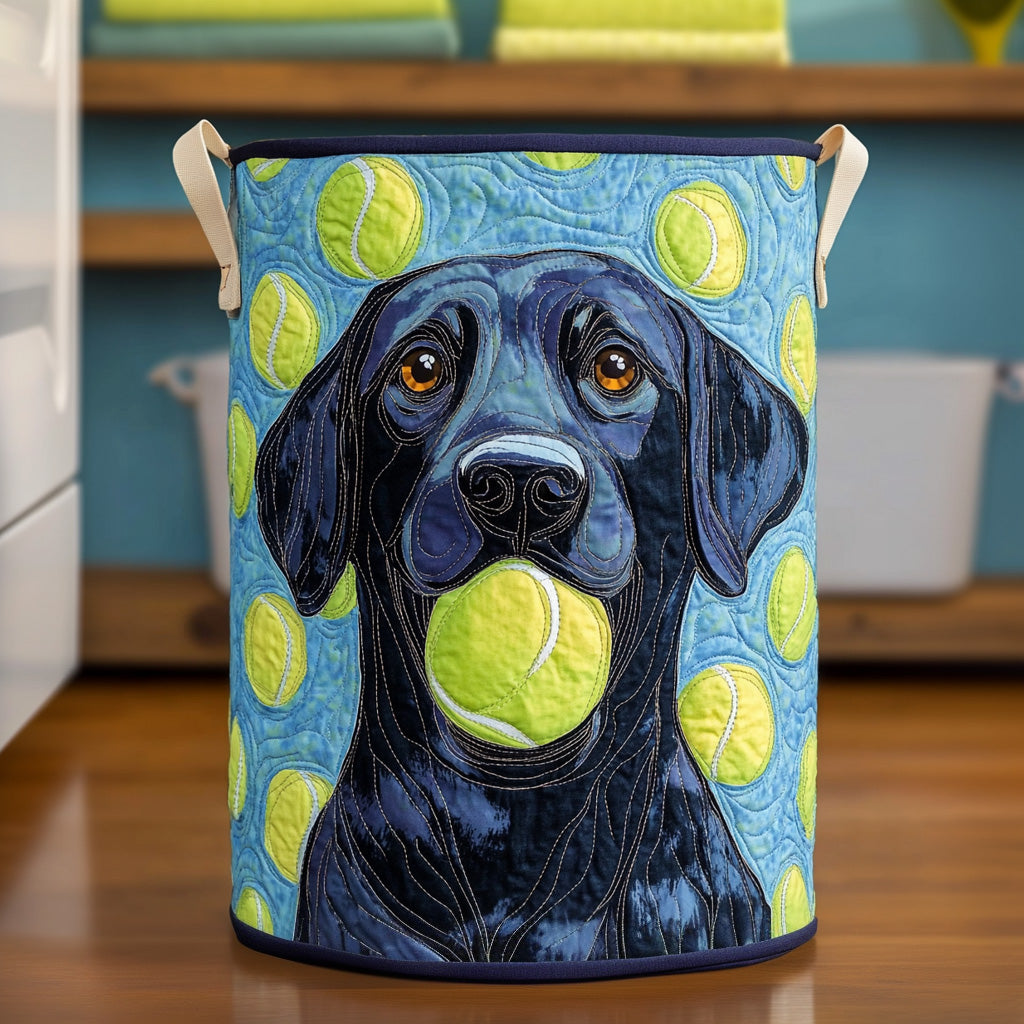 Black Labrador Tennis Ball Quilted Laundry Basket Home Decor Christmas Presents For Labradors