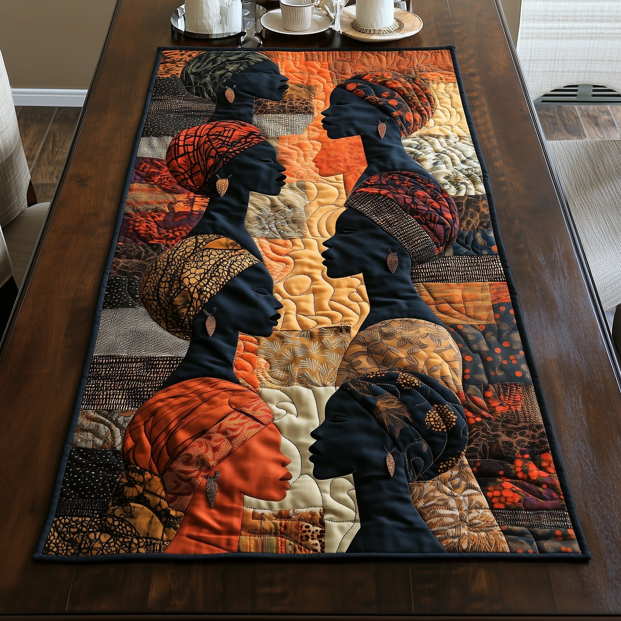 Black Radiance Quilted Table Runner Dining Table Decor Ideas Best African American Gifts