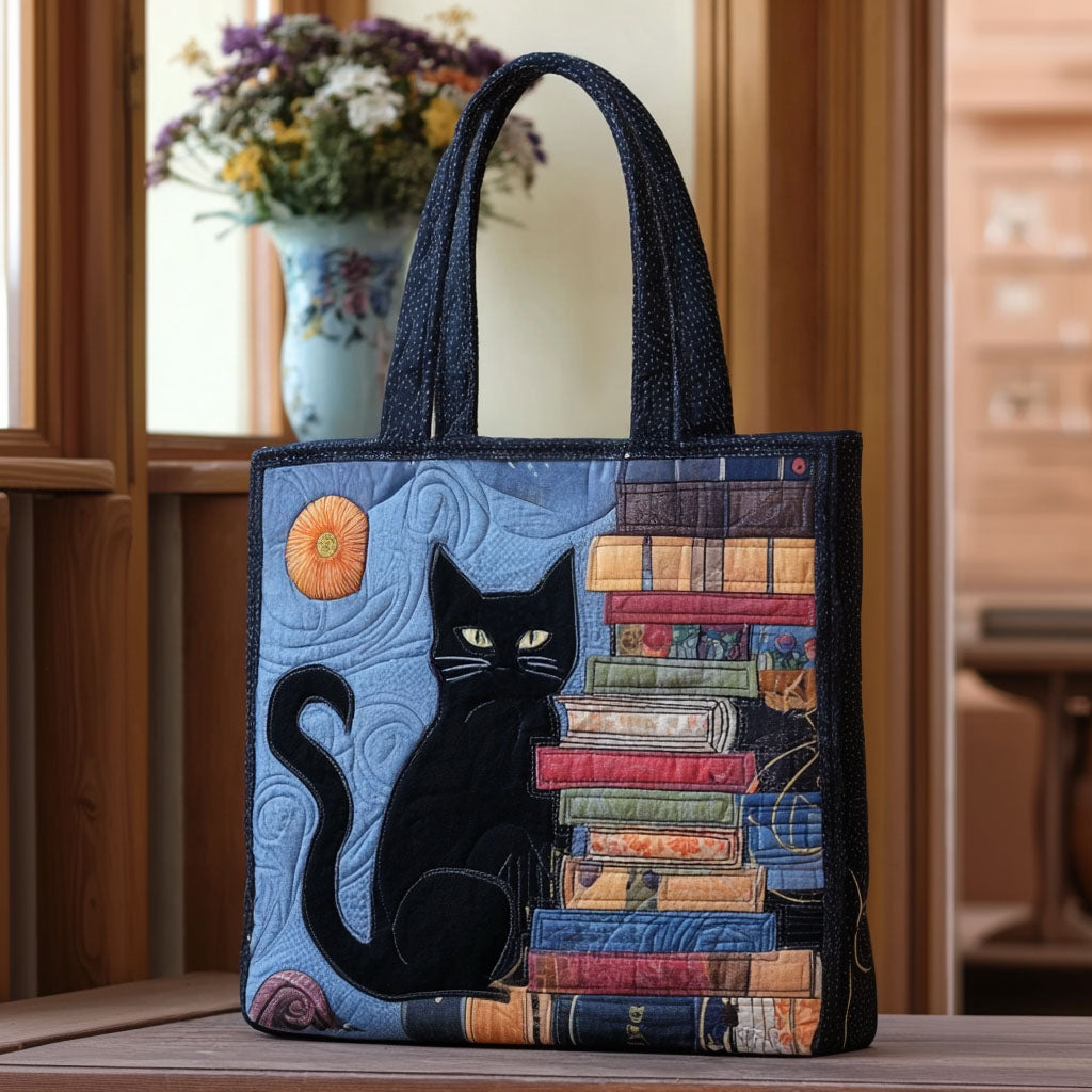 Black Velvet Paw Quilted Tote Bag Best Tote Handbags Book Lovers Gifts For Mom