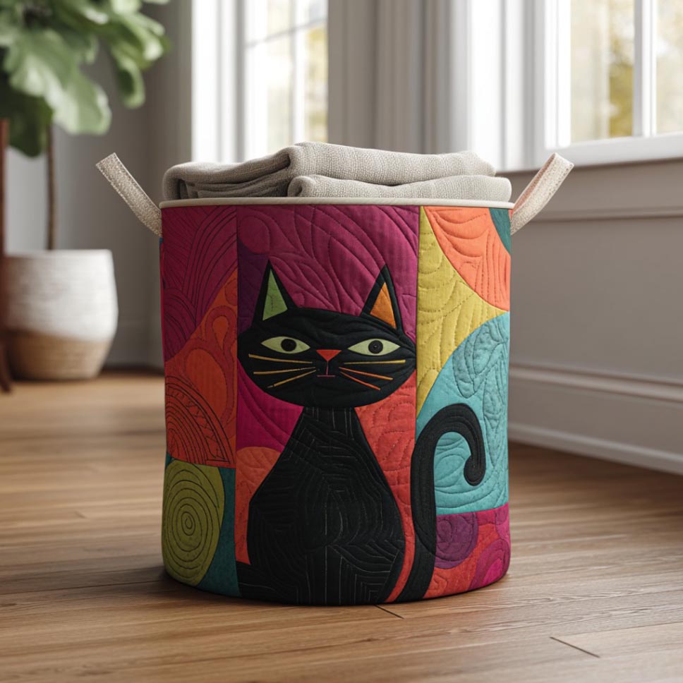 Black Velvet Quilted Laundry Basket Best Foldable Laundry Basket Cat Gifts For Her