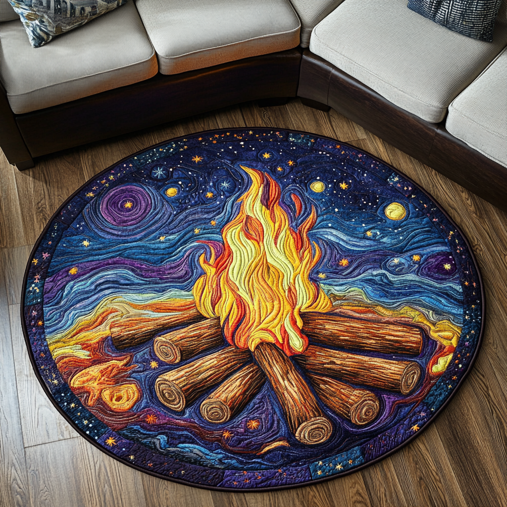 Blazing Spirit Quilted Round Mat House Decor Great Gifts For Dad