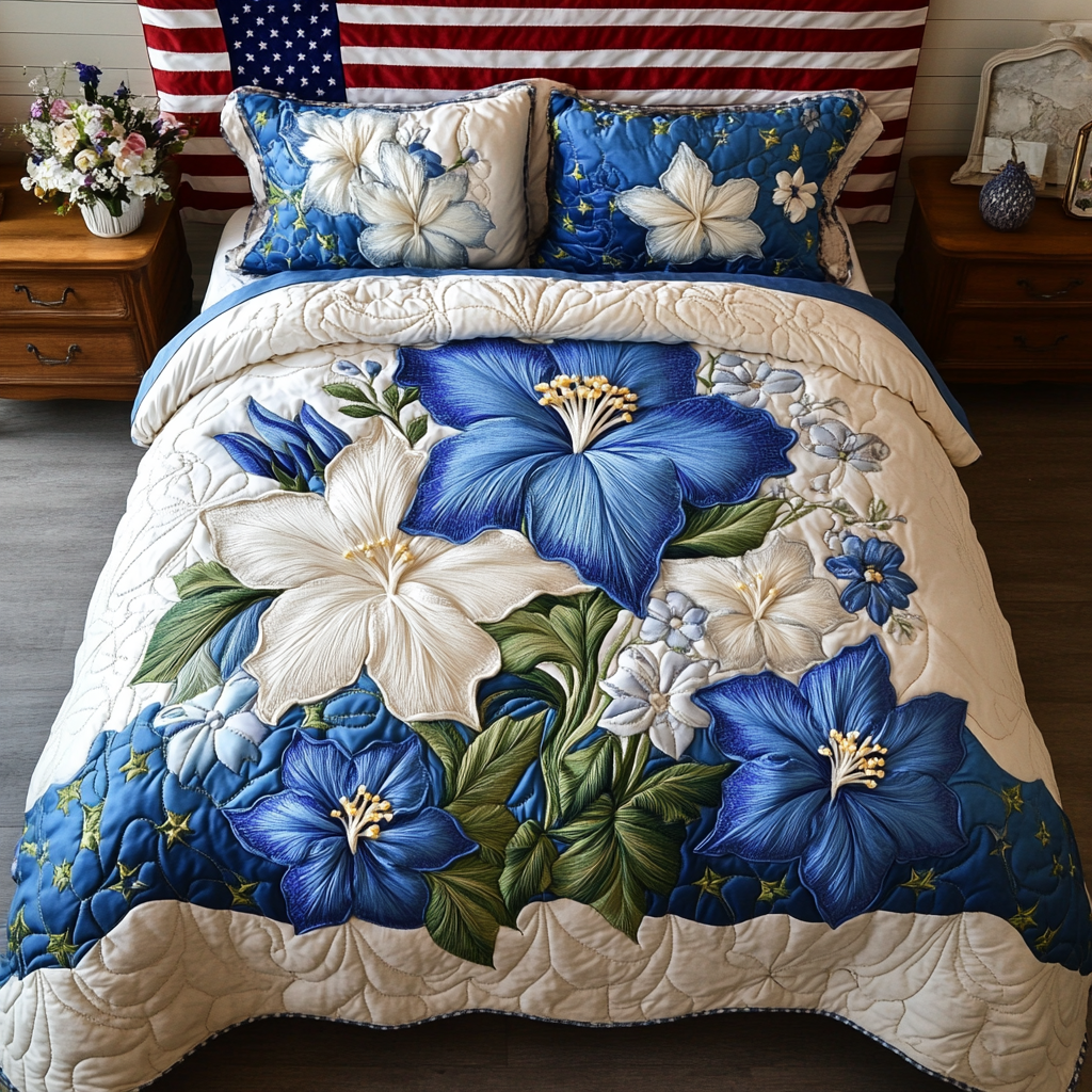 Bloom Bed Quilted Bedding Set Cute Queen Bed Sheets Cool Texas Gifts