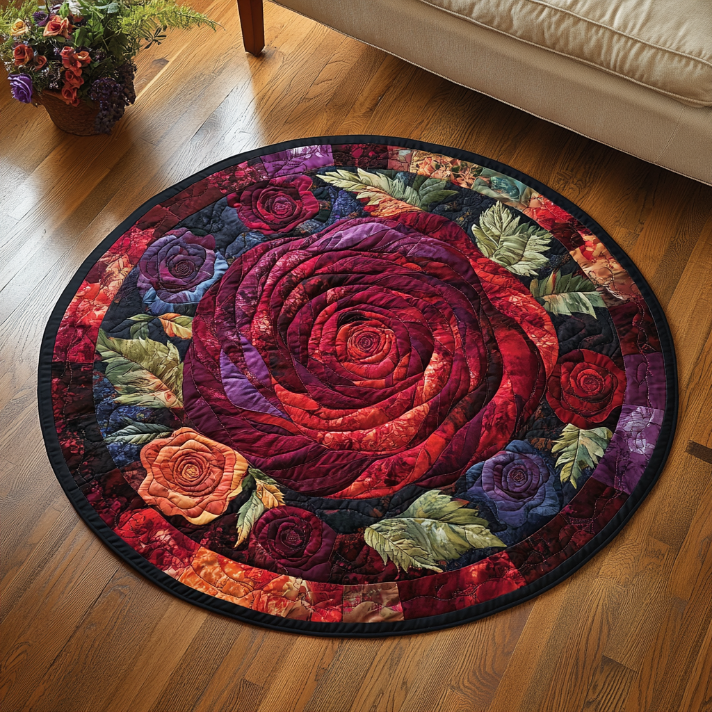 Bloom Circle Quilted Round Mat Large Circle Rug Best Presents For Mothers