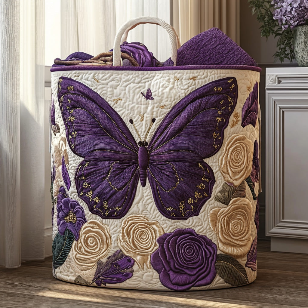 Bloom Flight Quilted Laundry Basket Unique Clothes Hamper Great Butterfly Lover Gift Ideas